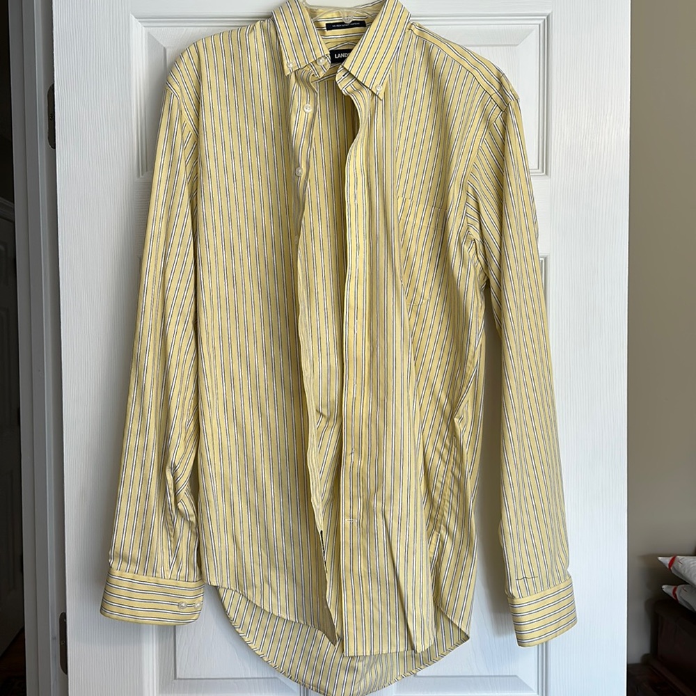 Lands' End Men's No Iron Supima Pinpoint Size 15.5 x 36T Tailored Fit Shirt